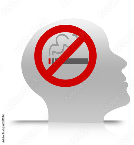 No Smoking in Brain Isolate on White Background