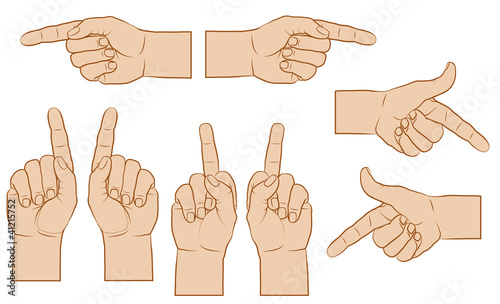 Zeigender Finger, farbig