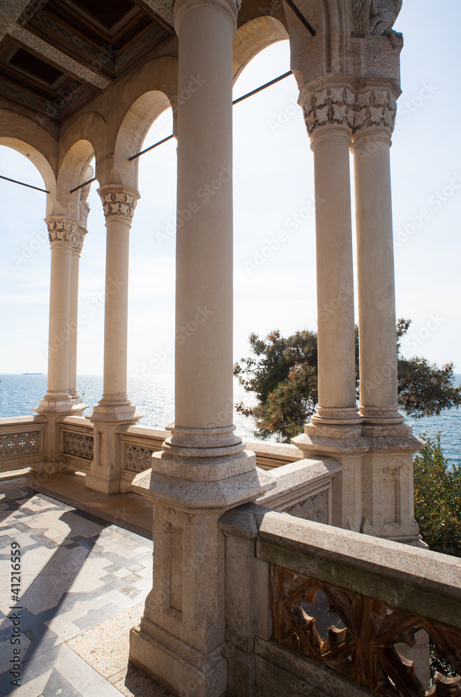 Columns, Miramare castle in Trieste