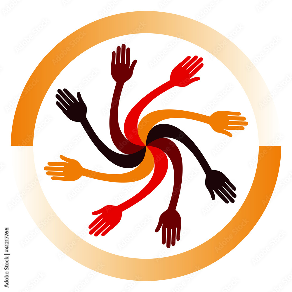 Obraz premium Rotating hands design vector.