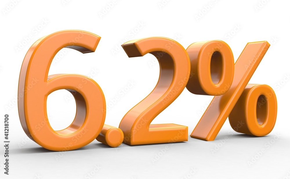 6.2 % 3d Schrift orange 6.2 % 3d Schrift orange