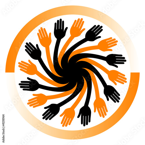 Hand vortex design vector.