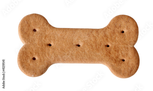 Dog food biscuit shaped like bone photo