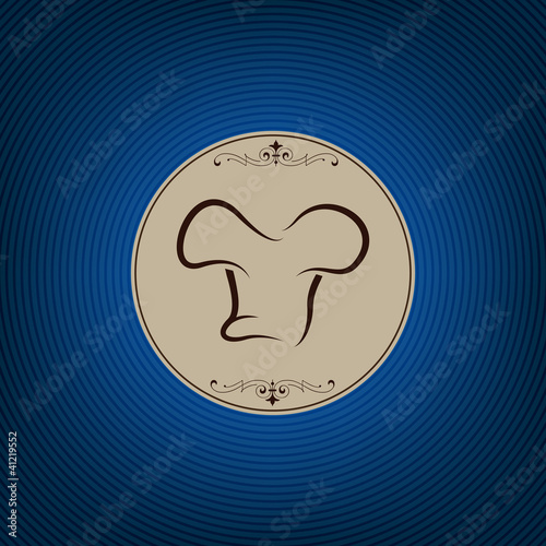 Mavi restorant aşçı logosu