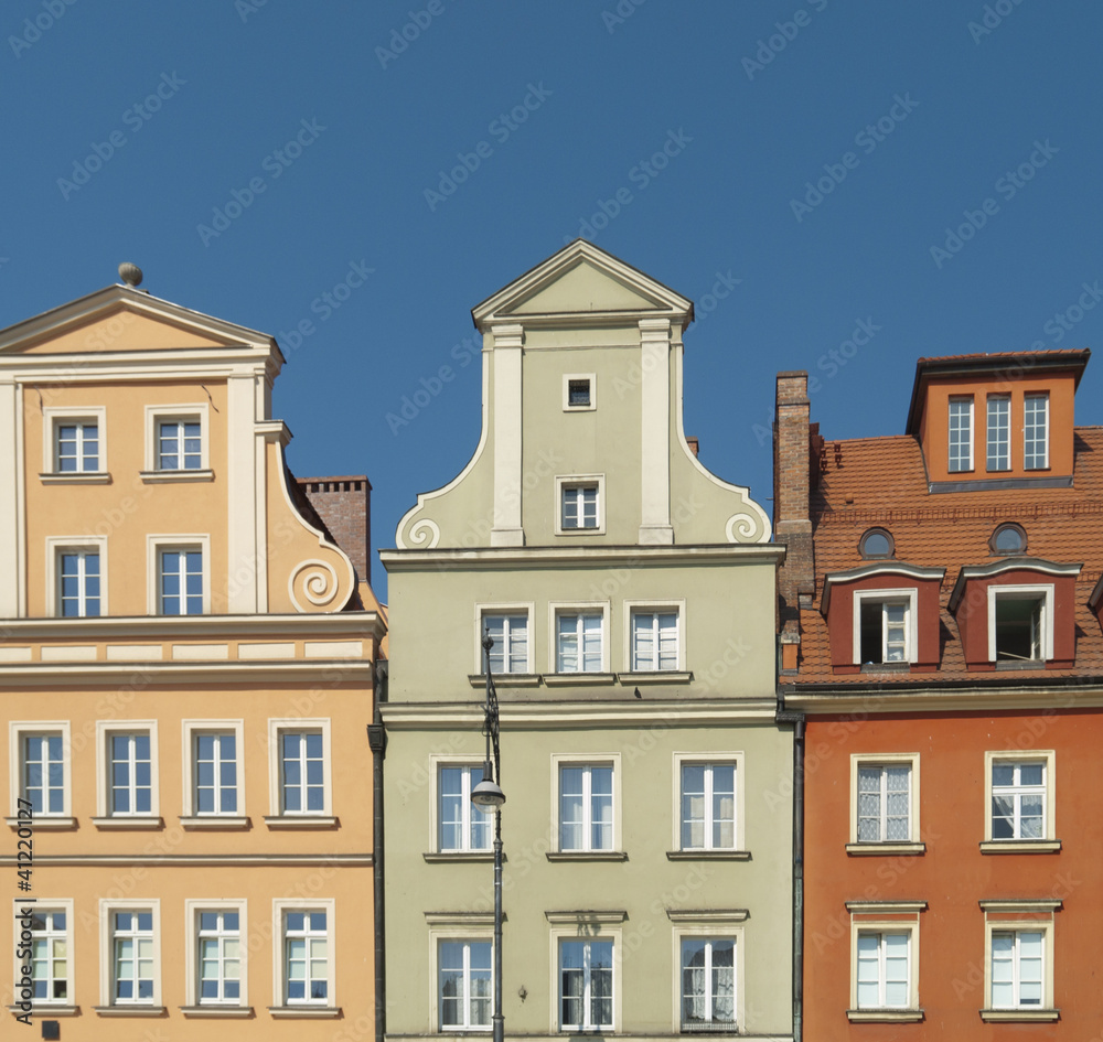 Colorful medieval houses, Wroclaw, Poland