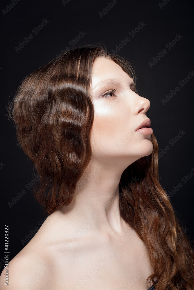 Naklejka premium beautiful young face