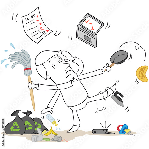Figur, MultitaskingUNfähig, Haushalt, Arbeit...