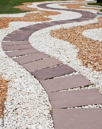 Stone pathway in stone garden