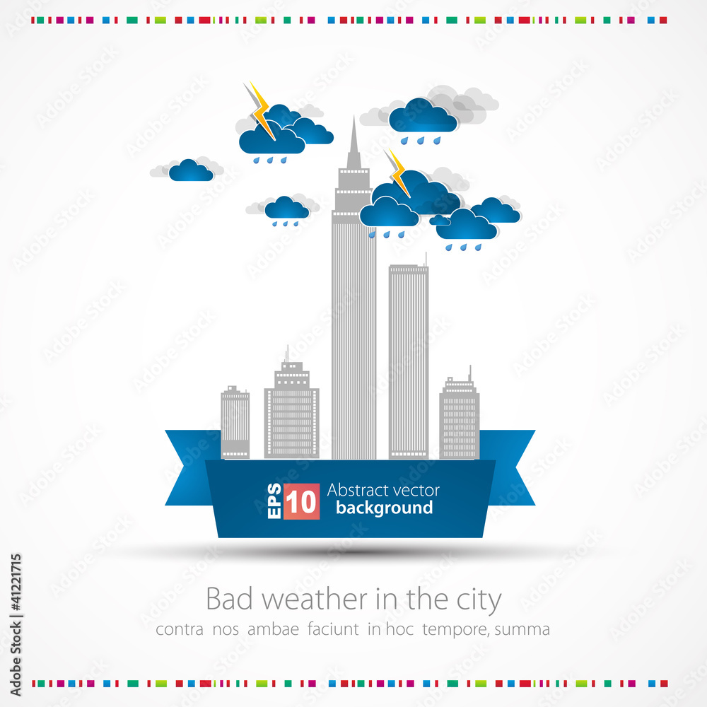 Obraz premium Bad weather background. City theme
