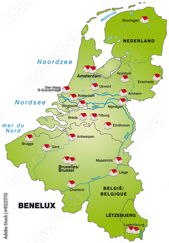 Internetkarte der Beneluxländer