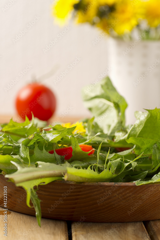 Salat aus Löwenzahn