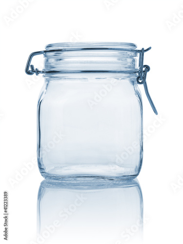 Empty glass jar