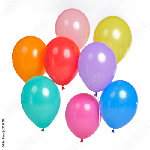 A bunch of colorful balloons