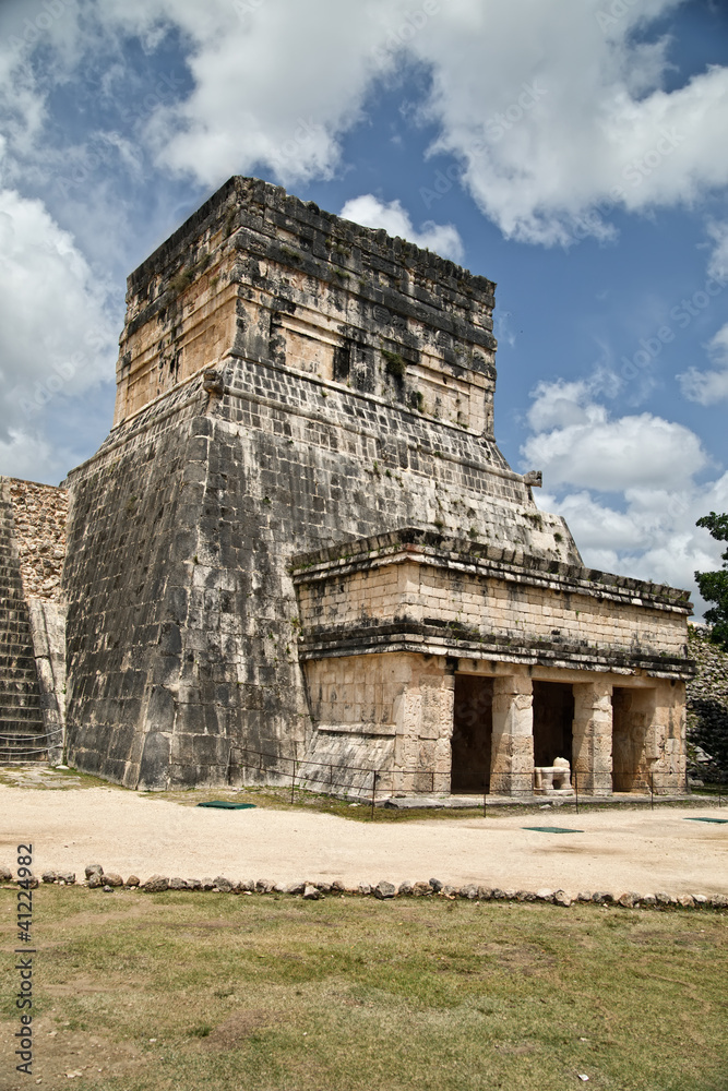The mayan ruins of Ball Court in Chichen Itza.