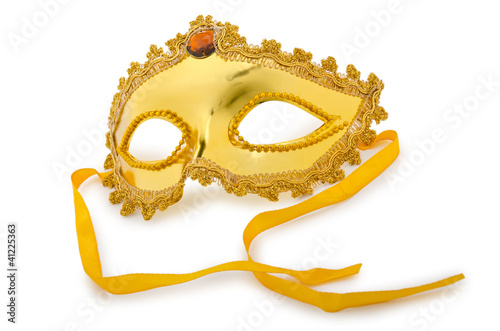 Golden mask isolated on the white