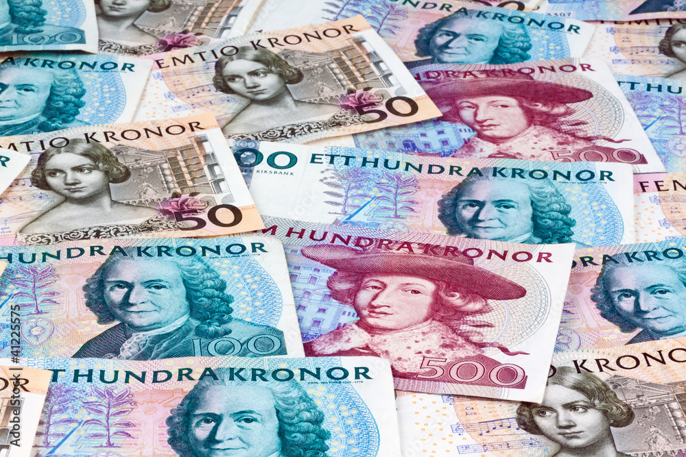 Obraz premium Schwedische Kronen. Währung Schwedens
