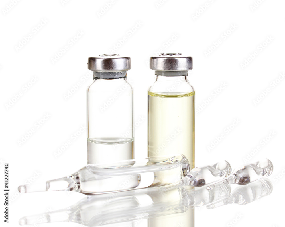 Medical ampoules isolated on white Medical ampoules isolated on white