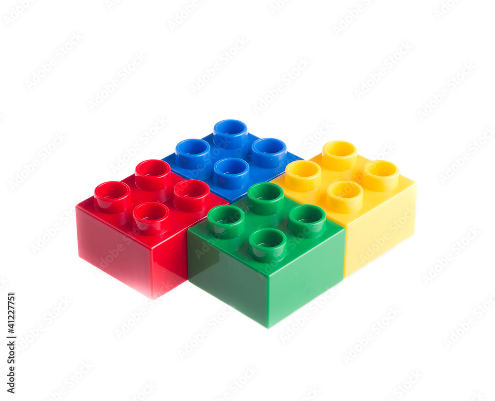 Plastic building blocks isolated on white background Plastic building blocks isolated on white background
