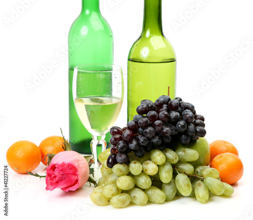 Ripe fruit and wine
