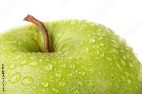 ripe green apple isolated on white