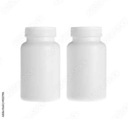white pill bottle on white background