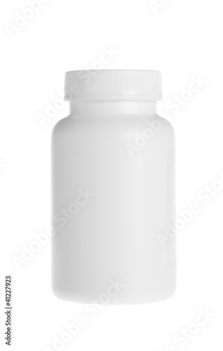 white pill bottle on white background