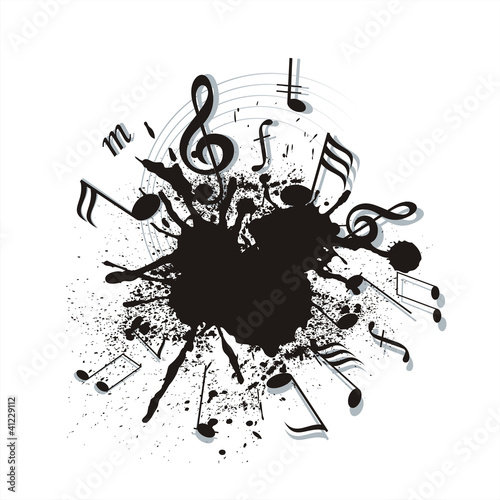 music notes twisted into a spiral
