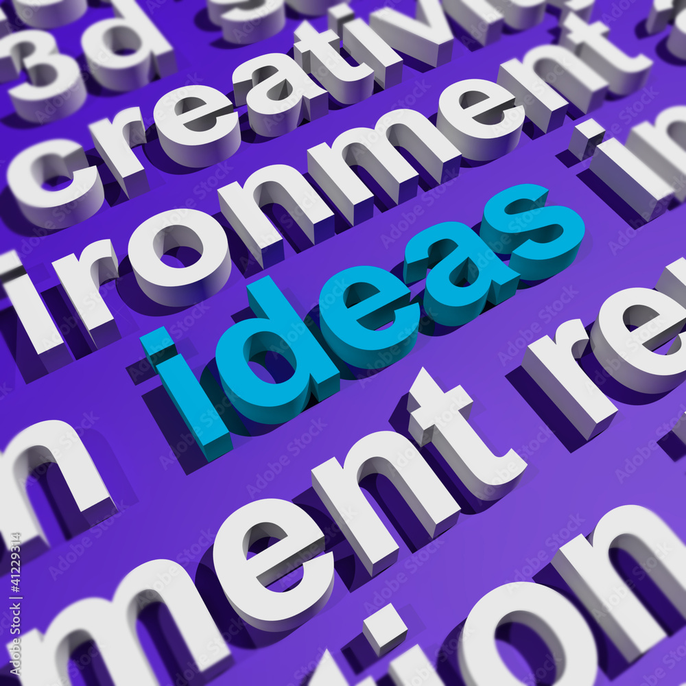 Ideas Word In 3d Lettering Showing Concepts Or Creativity Ideas Word In 3d Lettering Showing Concepts Or Creativity