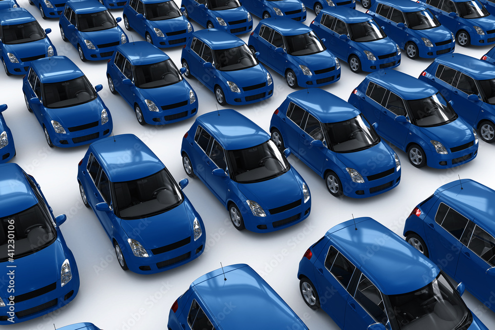 Fototapeta premium Blue Car Parking