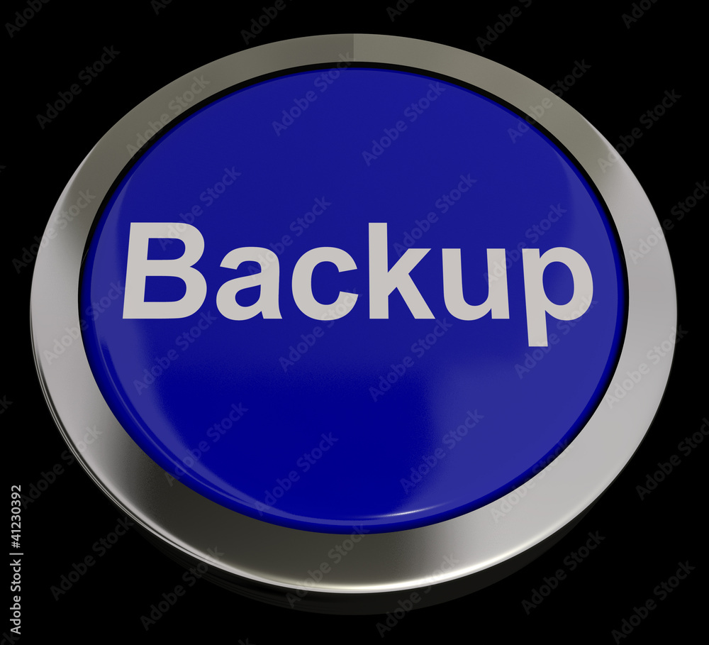 Backup Button In Blue For Archiving And Storage Backup Button In Blue For Archiving And Storage