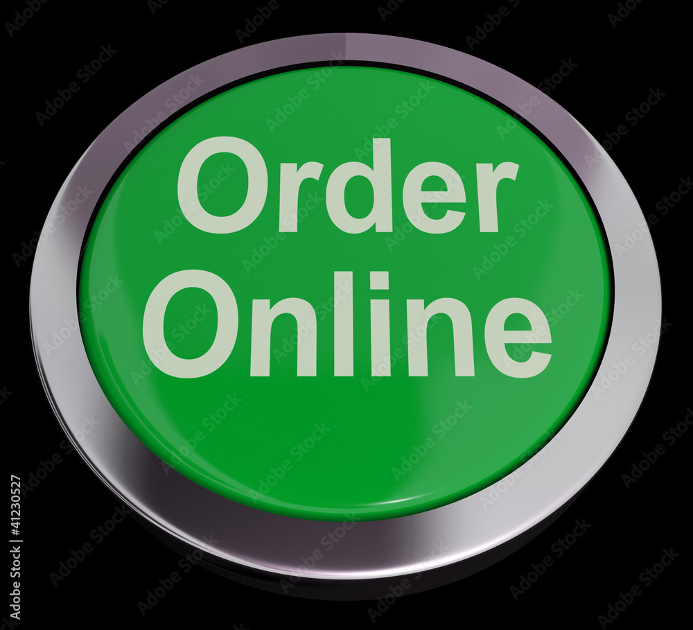 Order Online Button In Green For Buying On The Web Order Online Button In Green For Buying On The Web