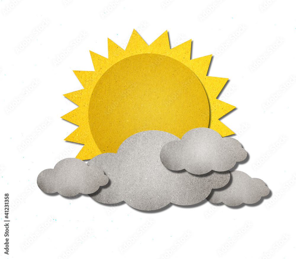 Sun Weather from paper background recycled Sun Weather from paper background recycled