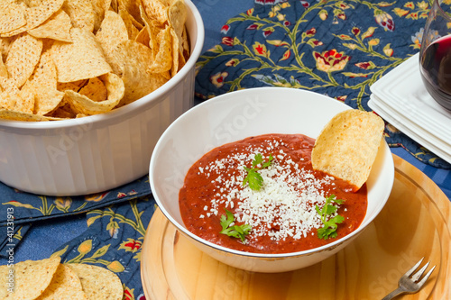 The plate of chips and salsa