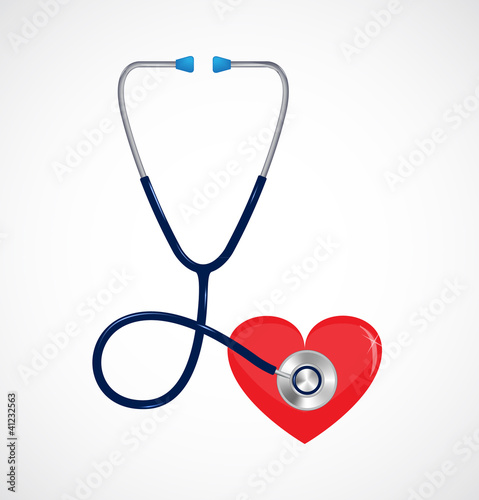 Vector stethosope and heart