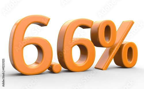 6.6 % 3d Schrift orange