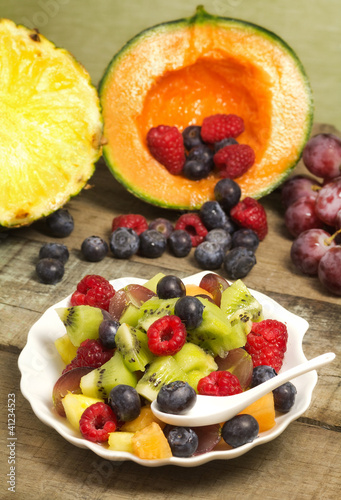 fruit salad with red fruits