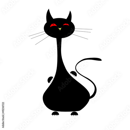 cat black funny illustration vector