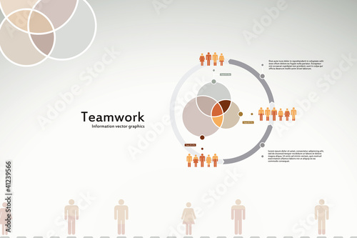 Teamwork infographics for corporate reports and presentations