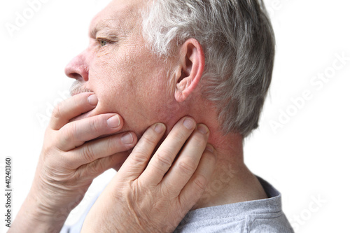 senior with neck and jaw stiffness
