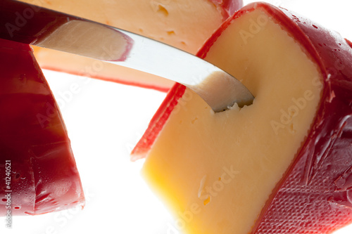Round wax covered dutch edam gouda cheese