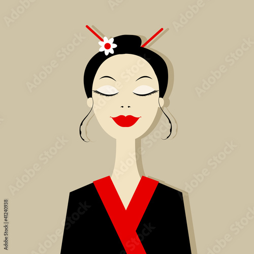 Asian woman portrait for your design