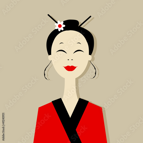 Asian woman portrait for your design