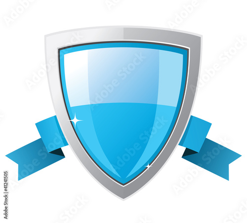 Blue silver shield