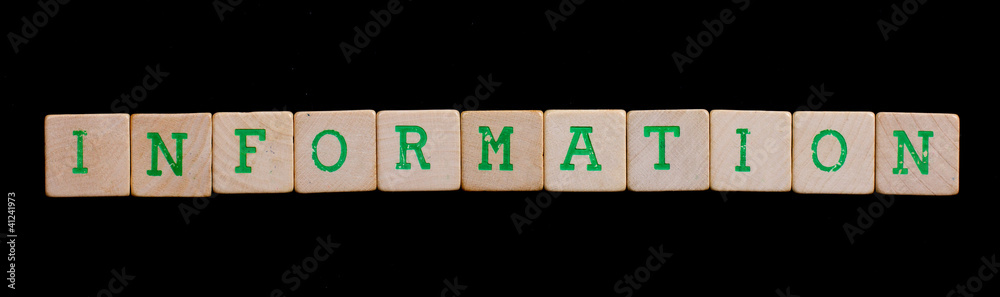 Letters on wooden blocks (information) Letters on wooden blocks (information)