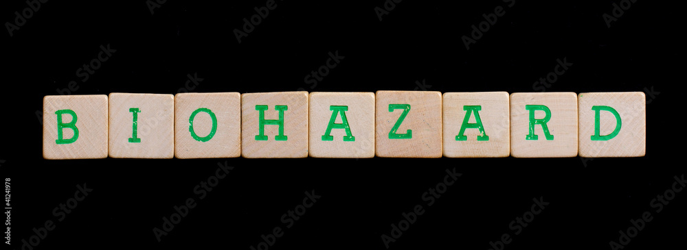 Letters on wooden blocks (biohazard) Letters on wooden blocks (biohazard)