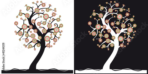 Black and white tree