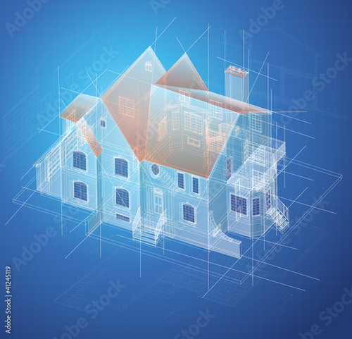 Urban Blueprint (vector). Architectural background