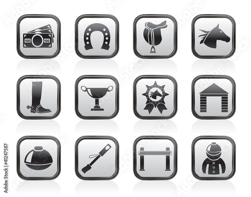 Horse Racing and gambling Icons - vector icon set