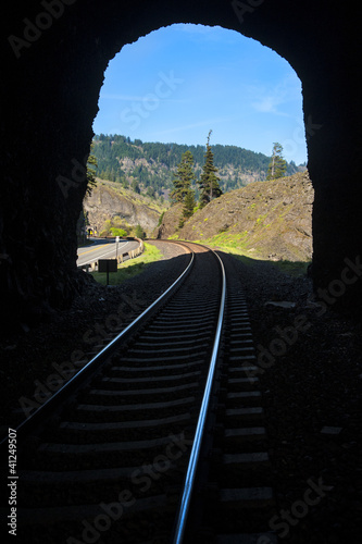 Train tunnel, tracks