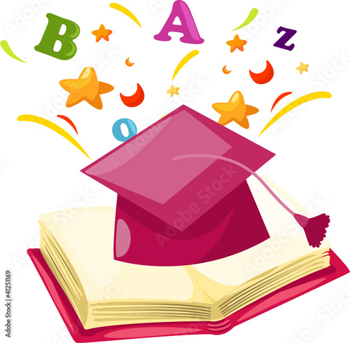 graduation cap with open book